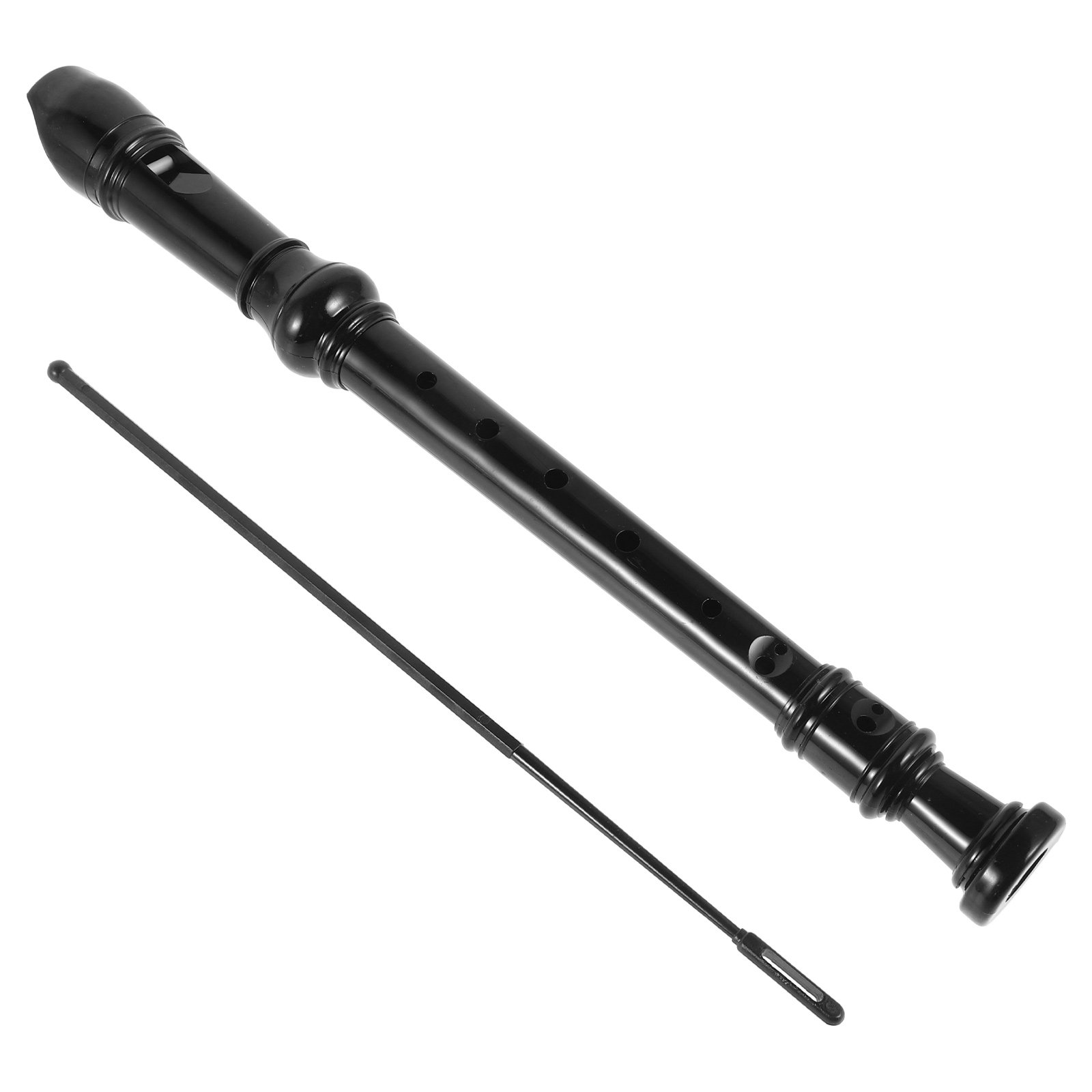 Soprano Recorder Plastic - 8 Hole Black Transparent ABS Recorder