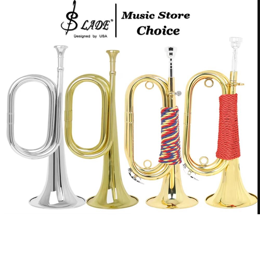 Musical Instrument Bugle - Bb Mini Bugle Trumpet Brass Gold